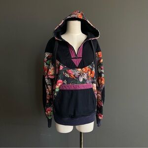 Isabel Marant Floral Hoodie Pullover Boho Fleece Rare Eclectic Hippie Coachella
